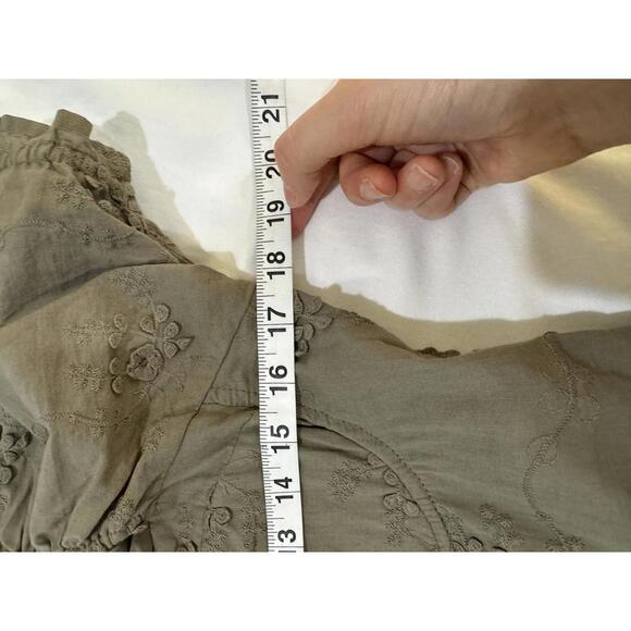 Altar’d State Olive Green Floral Embroidered Ruffle Corset Mini Dress Size Large - Picture 8 of 9